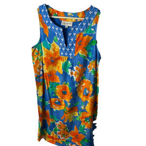 Jones New York Sport Women’s Size 8 Cotton Lined Floral Dress – V-Neck